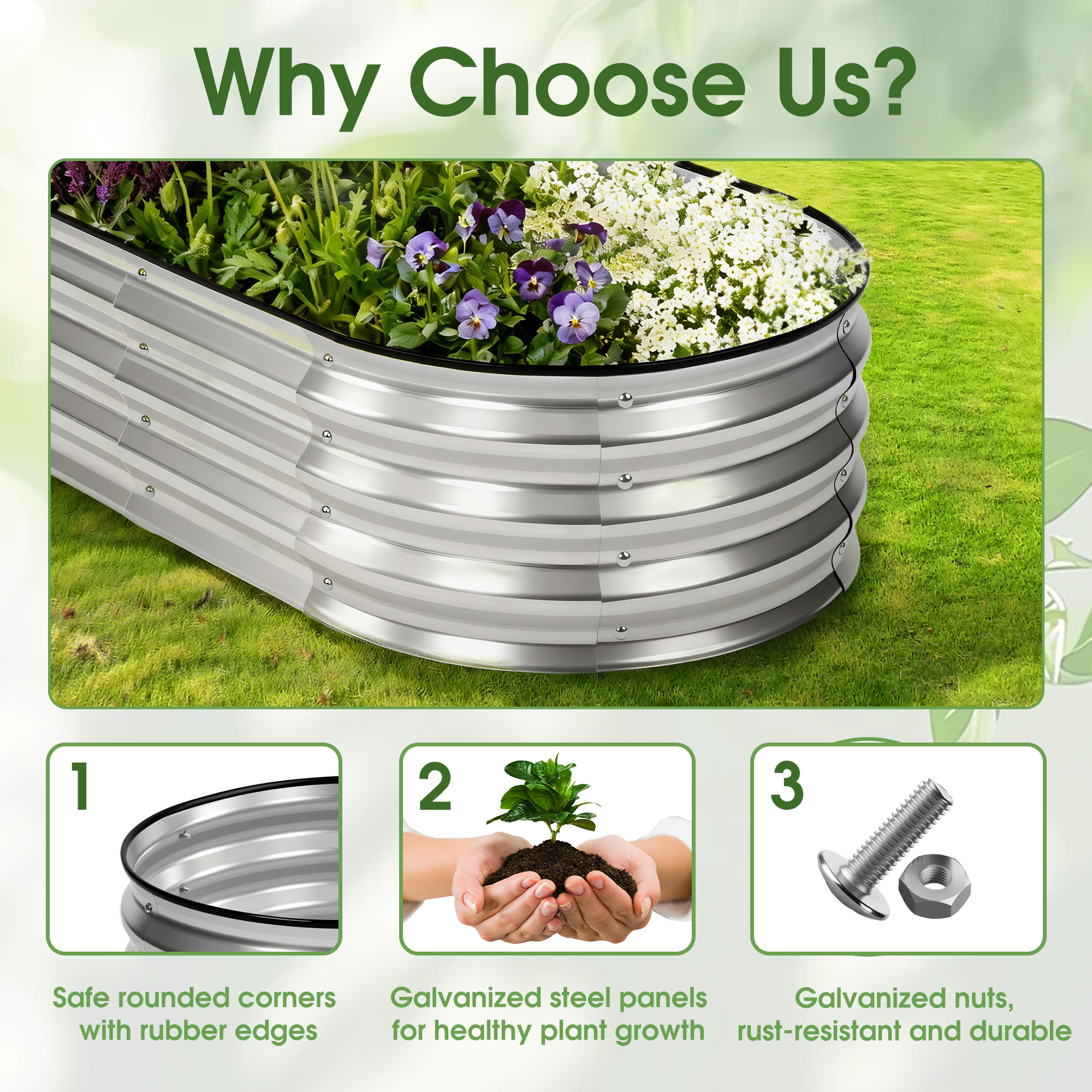 JHK 8x4x1ft Outdoor Metal Gard - Plant Parents ulasan dan harga