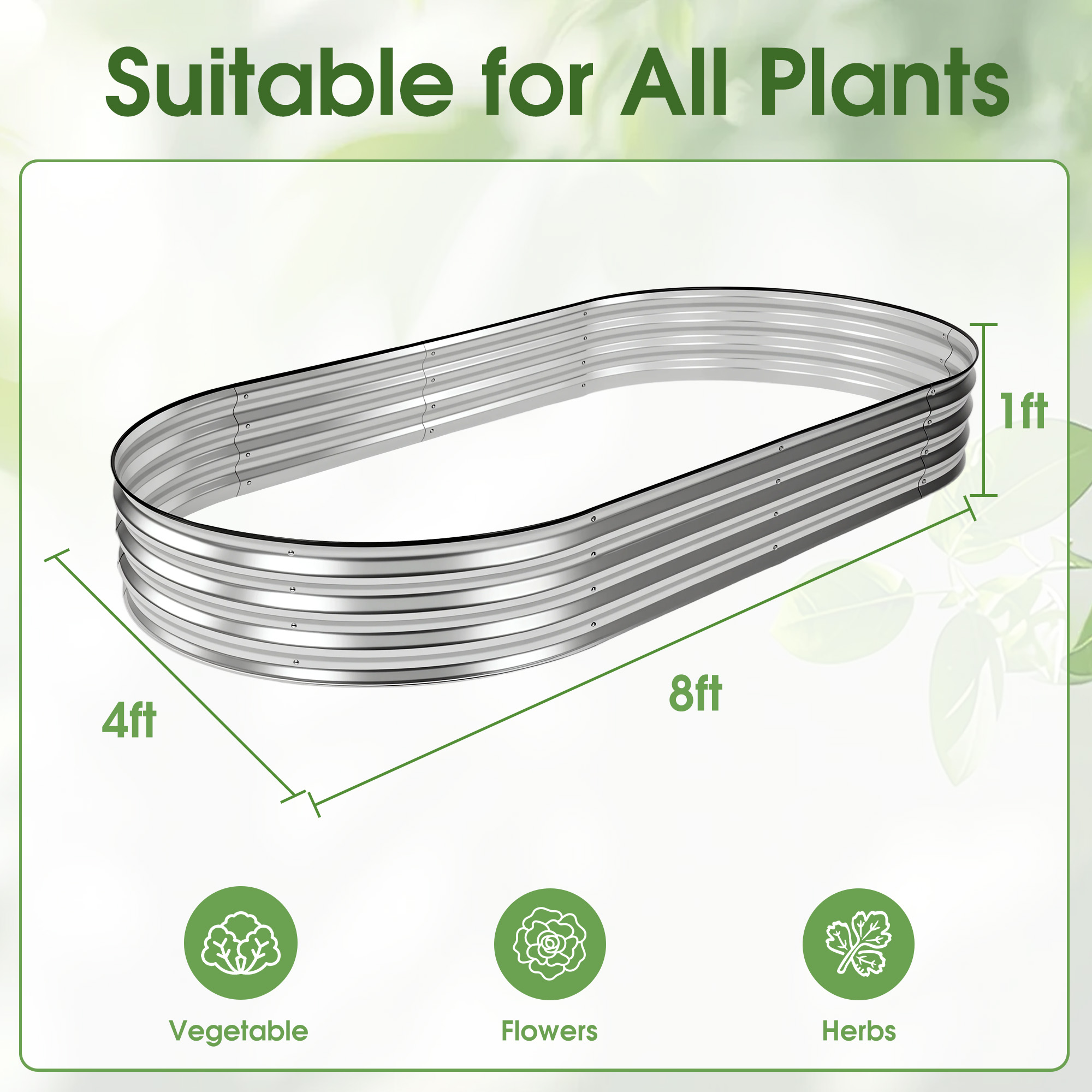 JHK 8x4x1ft Outdoor Metal Gard - Plant Parents ulasan dan harga