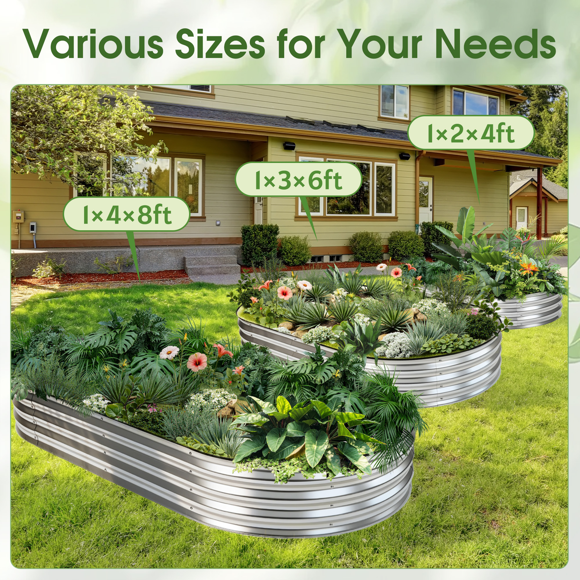 JHK 8x4x1ft Outdoor Metal Gard - Plant Parents ulasan dan harga