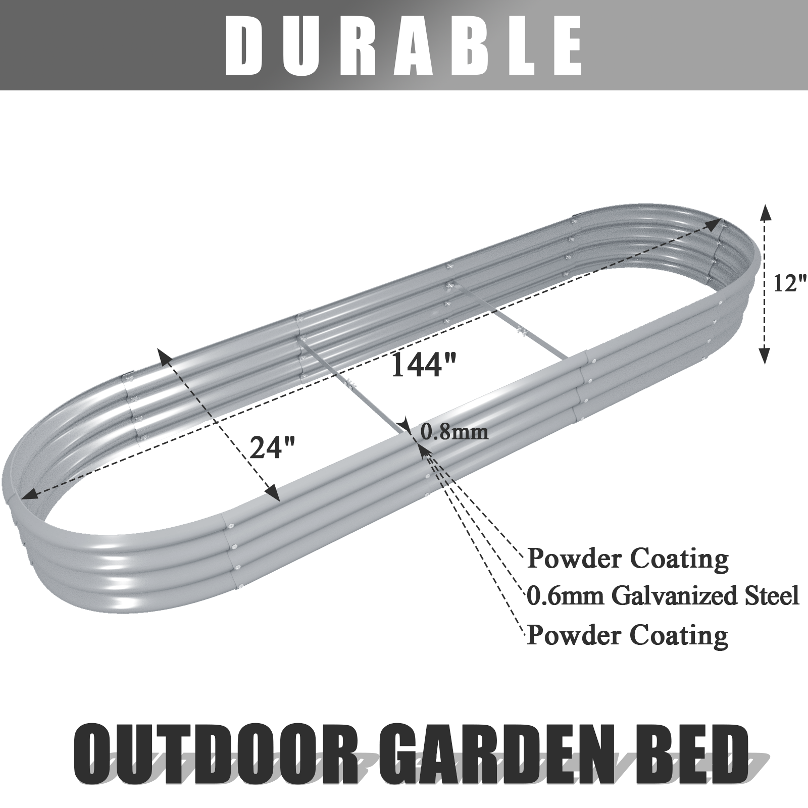 12x2x1FT Galvanized Raised Gar - Plant Parents ulasan dan harga
